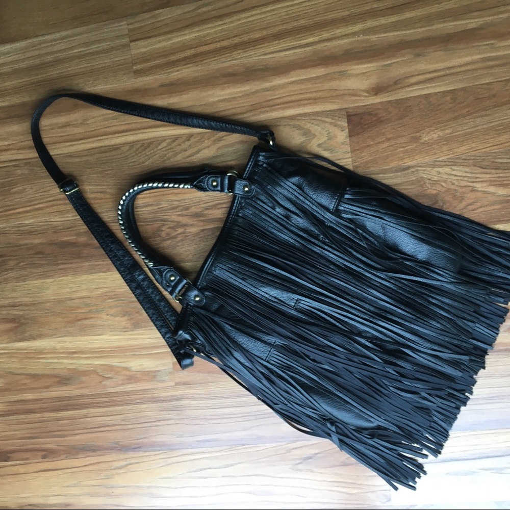 H&M Fringed Bag Boho Black